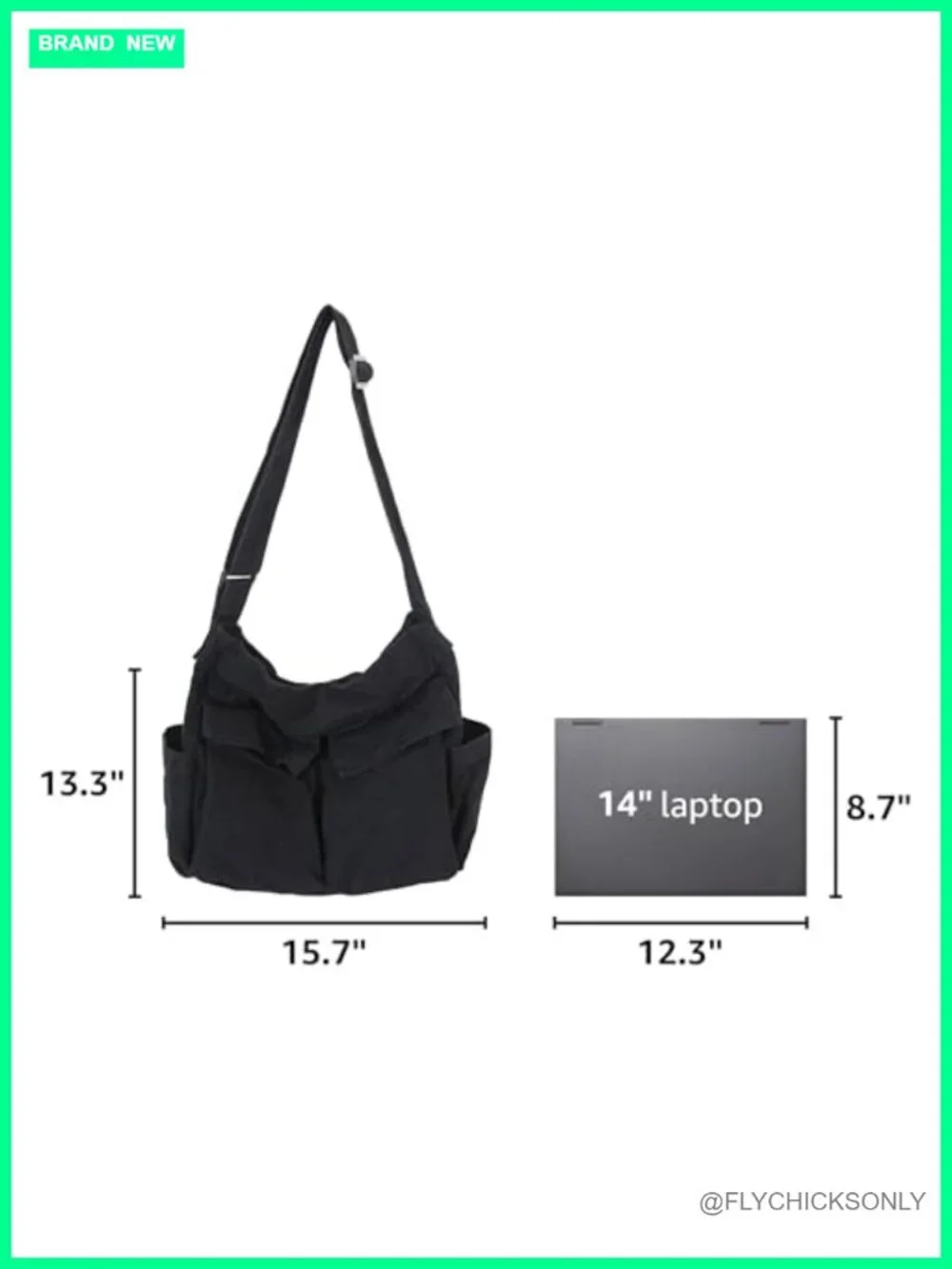 Large Canvas Messenger Bag Crossbody Shoulder Tote with Pockets for Women